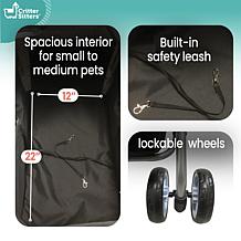 CritterSitters Single 4-Wheel Pet Stroller for 33lbs. and Under- Black