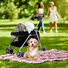 CritterSitters Single 4-Wheel Pet Stroller for 33lbs. and Under- Black