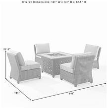 Crosley Bradenton Conversation Set Sangria/Weathered Brown - 5 Piece