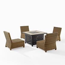 Crosley Bradenton Wicker Conversation Set Sand/Weathered Brown-5 Piece