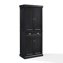 Crosley Furniture Seaside Kitchen Pantry - Distressed Black