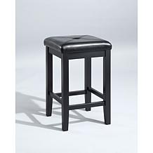 Crosley Furniture Upholstered Square Seat 2pc 24" Bar Stool Set-Black