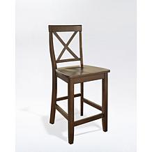 Crosley Furniture X-Back 2-piece 24" Bar Stool Set - Vintage Mahogany