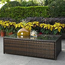 Crosley Palm Harbor Outdoor Wicker Glass Top Table
