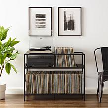 Crosley Provo Record Storage Console Matte Black & Brown