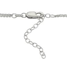 Cultured Freshwater Pearl & Diamond Double Circle Pendant with Chain
