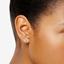 Cultured Freshwater Pearl and White Sapphire Cluster Stud Earrings
