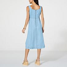 Curations x Debbie Denmon Fit-and-Flare Denim Dress