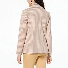 Curations x Nicole Hickl Pinstriped Knit Blazer
