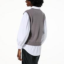 Curations x Sarah Anderson Twofer Sweater Vest Top