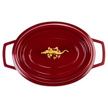 Curtis Stone 2-Quart Oval Shallow Roaster with Crocodile Knob