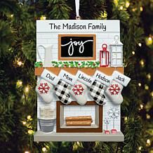 Custom Personalization Fireplace Mantel Family Personalized Ornament