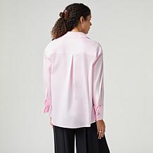 CW POPLIN W/ FLWR FRENCH CUFF