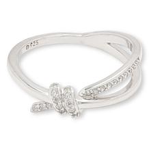 CZ 0.12ctw Pavé Knot Split-Shank Ring