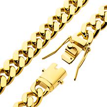 Dante Men's Gold PVD Stainless Steel 8mm Miami Cuban Link Bracelet