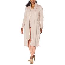 DAVID David Meister Sweater Duster with Pockets