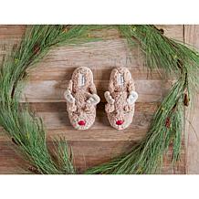 Dearfoams Kid's Holiday Novelty Reindeer Scuff Slipper