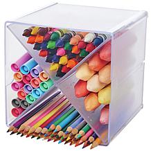 Deflecto Stackable X-Divided Storage Organizer - 6"X6"X6" Clear