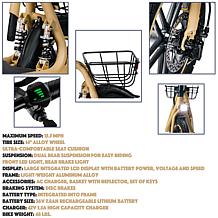 DeLorean 450W 36V Folding Seated E-Scooter w/Backrest & Accessories