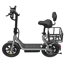 Delorean Folding Seated E-Scooter with Backrest, Basket, Bike Lock ...