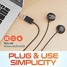 Delton 10E USB Wired Computer Earbuds w/ Mic for Laptops/PC