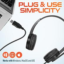 Delton 12y USB Wired Computer Headset w/ Mic for Laptops/PC
