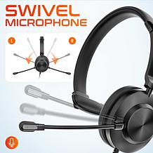 Delton 30Y Wired Mono Computer Headset with Dual Noise Canceling Mics