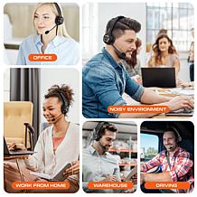 Delton 50X DSP ENC Noise Cancelling Computer Headset & Charging Dock