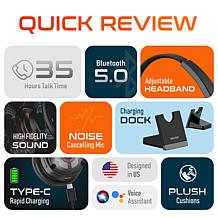 Delton 50X DSP ENC Noise Cancelling Computer Headset & Charging Dock