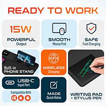 Delton D101 Wireless Charger + Digital Notes Mouse Pad w/ 20W Adapter