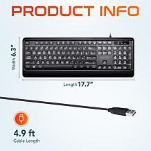 Delton KB20 Big Button USB Computer Keyboard