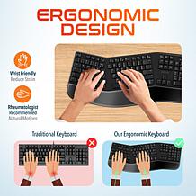 Delton KB200 Ergonomic 24G Wireless Keyboard for PC Laptop