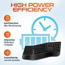 Delton KB200 Ergonomic Wireless Keyboard with S20 Vertical Mouse