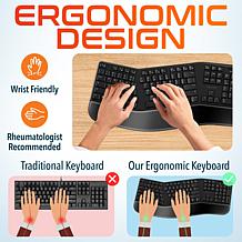 Delton KB200 Ergonomic Wireless Keyboard with S20 Vertical Mouse