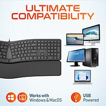 Delton KB250 USB Ergonomic Keyboard and Wrist Rest