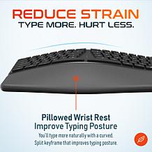 Delton KB250 USB Ergonomic Keyboard and Wrist Rest