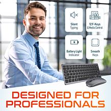 Delton KB35 Mini Computer Keyboard & Mouse Bundle for PC/Laptop