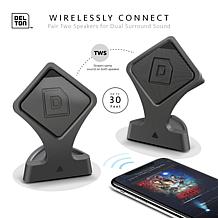 Delton Portable Wireless Stereo Speaker w/Built-In Microphone 2-pack