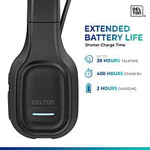 Delton Professional Wireless Headset w/Microphone & USB Dongle 2-pack