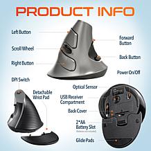 Delton S22 Ergonomic Vertical Wireless Computer Mouse