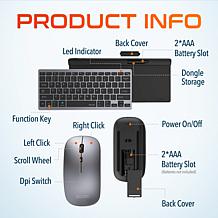 Delton SW60 Tablet Stand, N35 Small Wireless Keyboard and Mouse Bundle