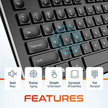 Delton Wireless Keyboard and Mouse 2.4Ghz Auto Pair USB Dongle