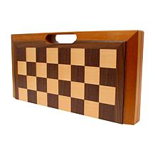Deluxe Wooden Chess, Checker and Backgammon Set