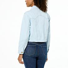 Democracy Button Down Tie-Front Denim Twill Jacket