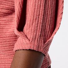 Democracy Metallic Elbow Sleeve Mock-Neck Top