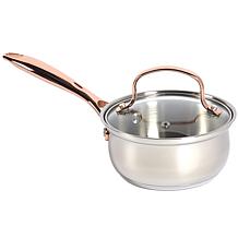 Denmark 10-piece Stainless Steel Cookware Set - Copper Accents