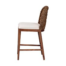 Denver Bohemian Acacia Wood Counter Stool with Seagrass Back