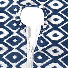Design Imports 14" x 108" IKAT Outdoor Table Runner with Zipper