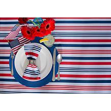 Design Imports 60" x 120" Patriotic Stripe Outdoor Tablecloth