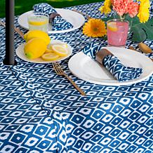 Design Imports 60" x 84" IKAT Outdoor Tablecloth with Zipper